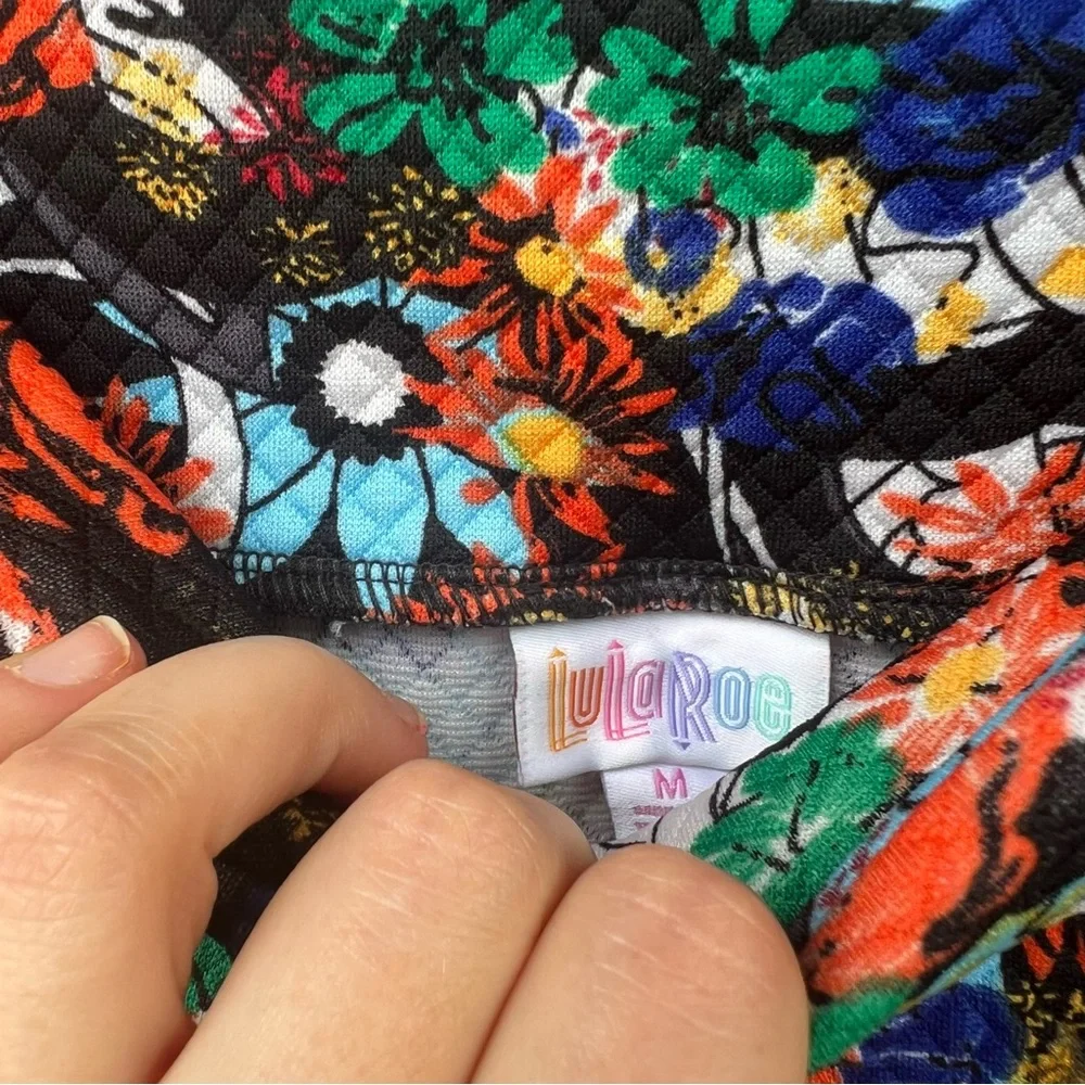 LuLaRoe Multicolored Brushed Paisley High Rise Textured Pencil Skirt